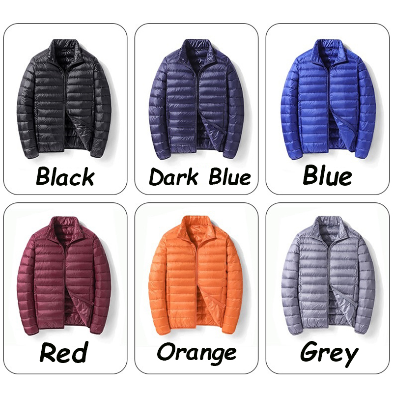 Мужской ультралегкий пуховик на белом утином пуху, с капюшоном