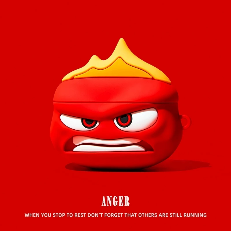Para Airpods 1 2 3 4 Pro Pro 2 Inside Out Anger funda de silicona para auriculares accesorios cubierta