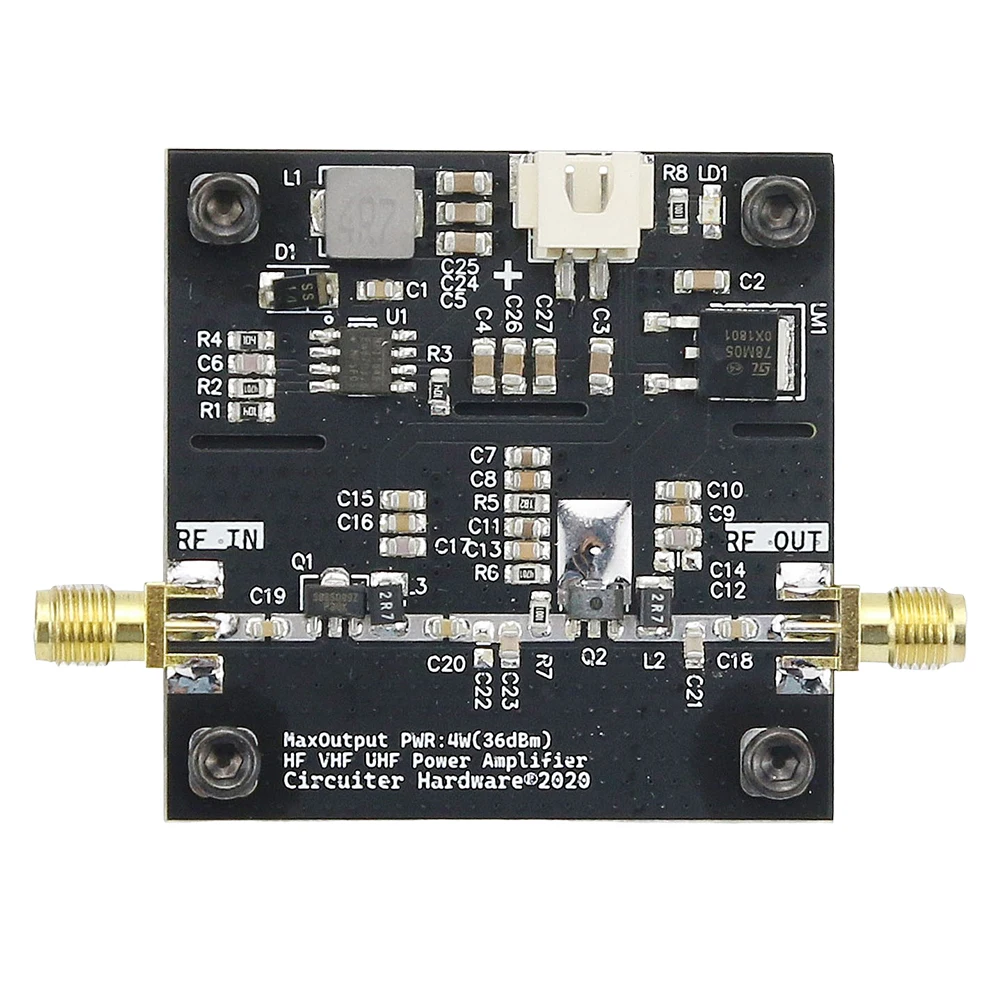 0,5-800 MHz RF Power Verstärker HF VHF UHF RF Sender power verstärker DC15-30V 15 W 40dB gewinn Für Ham Radio RF Verstärker Modul