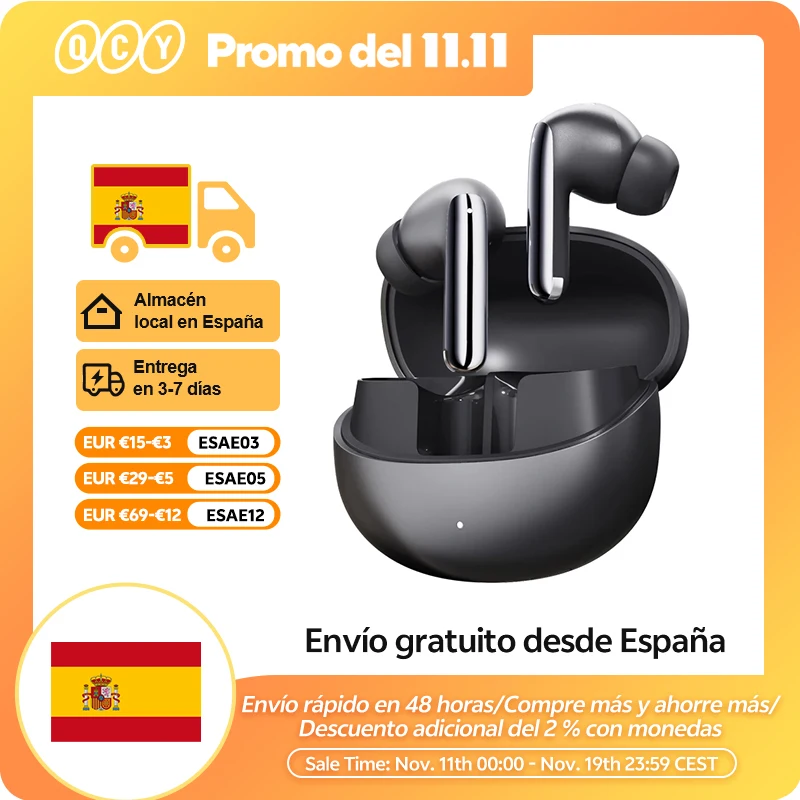 QCY MeloBuds Pro ANC Bluetooth 5,3 auriculares inalámbricos 46dB híbrido ANC alta resolución LDAC auriculares 6 micrófonos 34H detección en la oreja