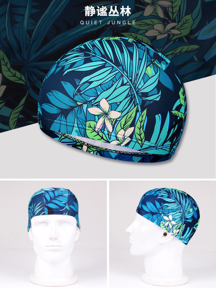 Fashion Figured Printed Swimming Cap Mesh Cloth Breathable Men Women Quick Drying Swim Hat Beach Pool Accessories