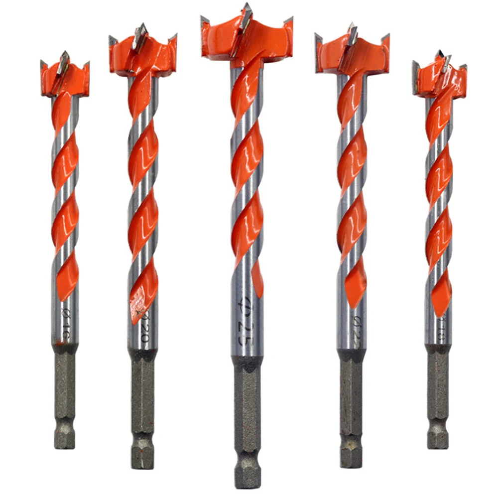 1PC Erweiterte Holzbearbeitung Loch Opener Legierung Gewinde Bohrer Mit Sechseckigen Griff Türschloss Loch Holz Bord Loch Bohrer