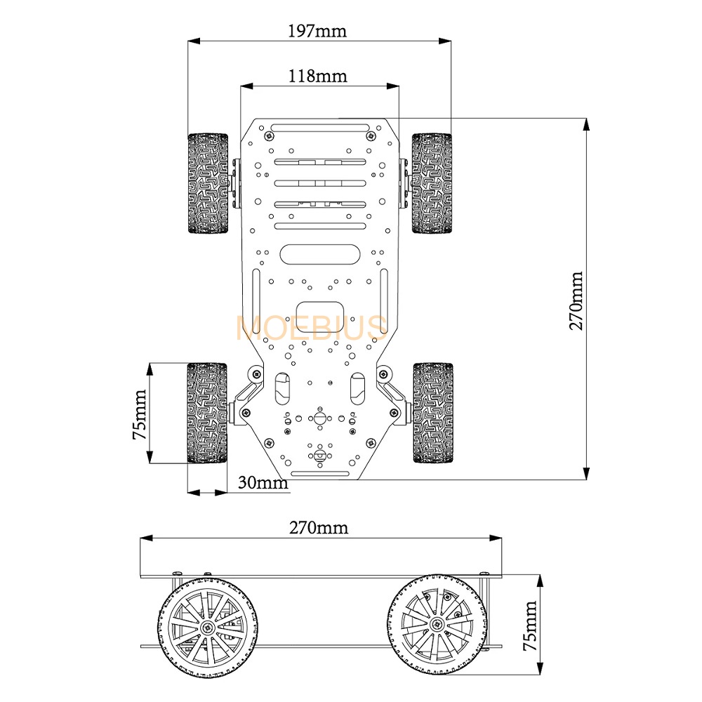 Hiwonder montiert 5 kg Last Ackerman Roboterauto Metallgehäuse Dual Encoder Motor Vorderrad Lenkgetriebe ROS Roboter Basissatz