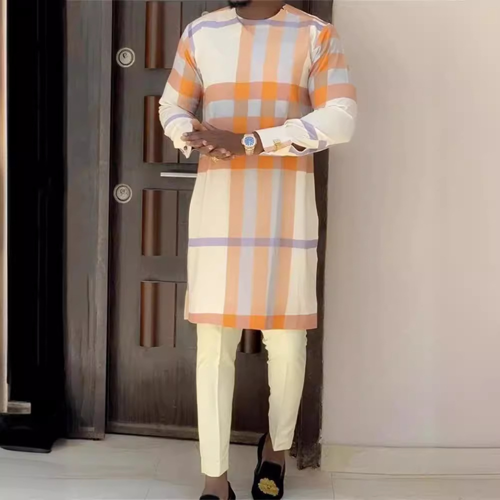 Conjunto de dos piezas con estampado casual de moda de lujo para hombre