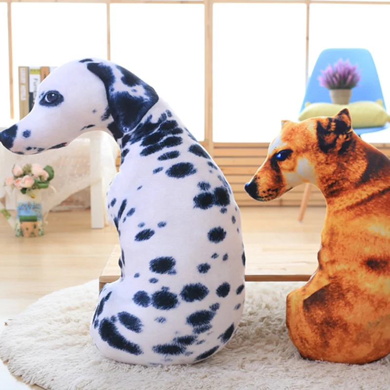 50 ซม.3D สุนัขจําลองของเล่นตุ๊กตาหมอนนุ่มเหมือนจริง Plushies ตุ๊กตาสัตว์หมอนสําหรับเด็กตกแต่งบ้านของขวัญวันเกิด