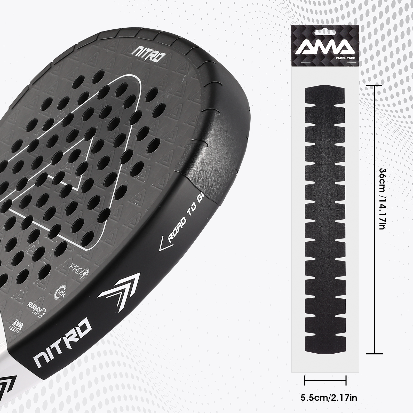 AMA SPORT Защитная лента для ракетки Padel, упаковка из 1/2/6, защита края, прочная и простая замена, прозрачная защита для падела