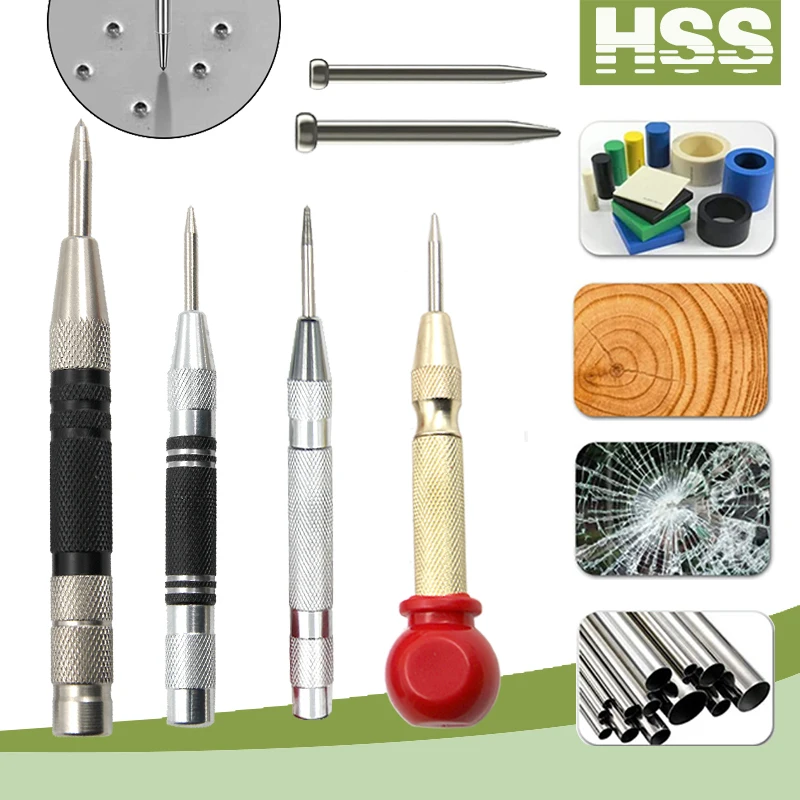 Automatische veertype Center Punch Locator Glass Striker Window Breaker Punch Punch Centreerponsgereedschap
