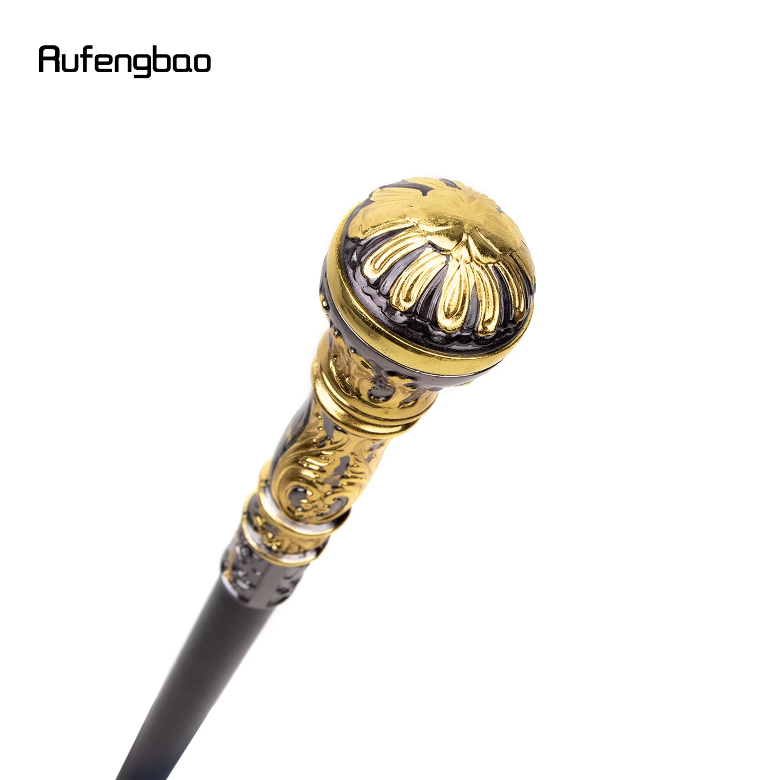 Golden สีดําหรูหรารอบ Handle Walking Stick ซ่อนแผ่นป้องกันตัวเองแฟชั่น Cane แผ่นคอสเพลย์ Crosier Stick 93 ซม