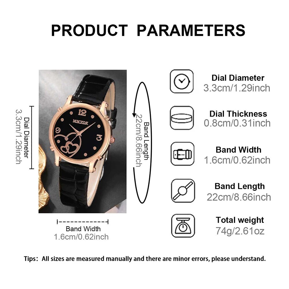 Relojes con correa de cuero a la moda para mujer y billetera con corazón Simple, conjunto de gafas de sol, relojes de pulsera de cuarzo para mujer, vestido para mujer