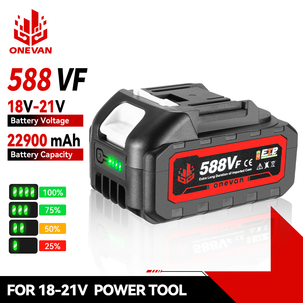 ONEVAN перезаряжаемая литиевая батарея 22900 мАч BL1850 BL1840 для беспроводного электрического ключа, дрели, электроинструмента для батареи 21 В 18 В