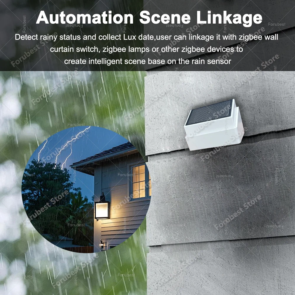 Tuya 2 em 1 zigbee detector de chuva sensor de gota de chuva vazamento de água detecção de chuva, com detecção de leveza para vida inteligente zigbee2mqtt
