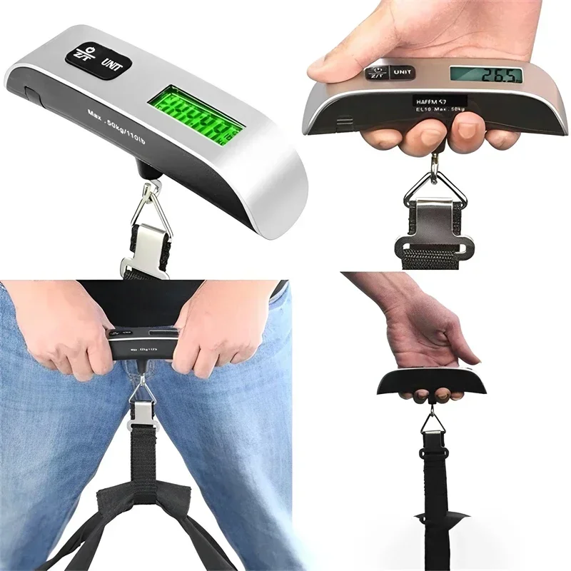50kg/110lb przenośna cyfrowa waga do bagażu wyświetlacz LCD kieszonkowa elektroniczna walizka waga podróżna bilans narzędzie do pomiaru wagi bagażu