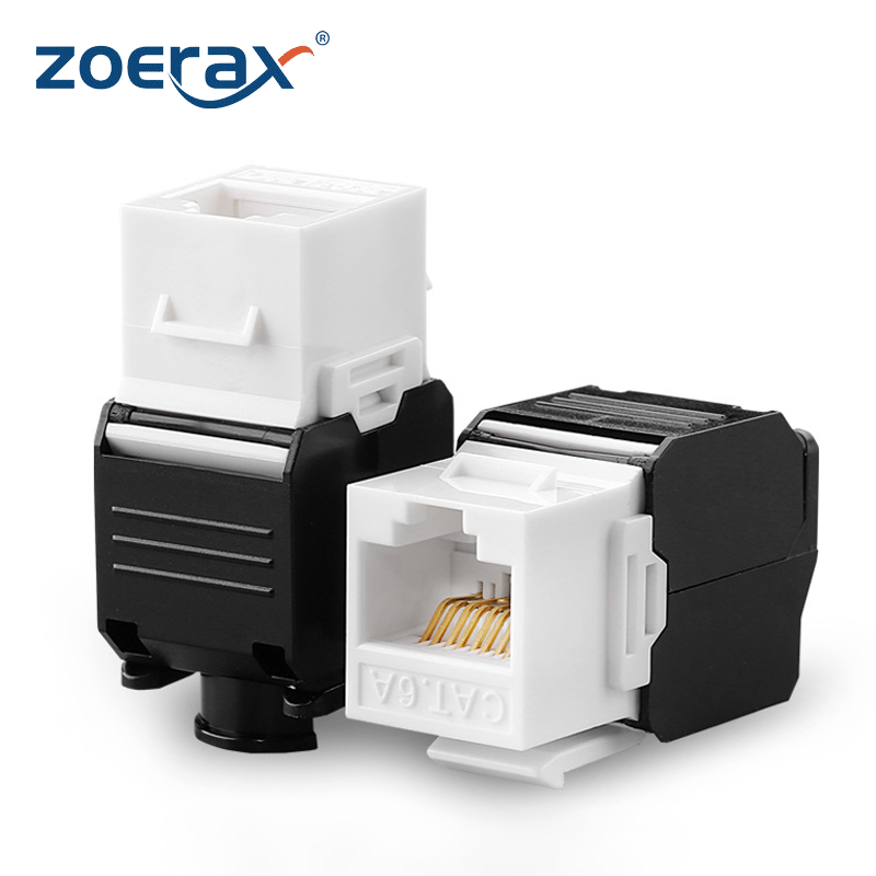 ZoeRax 1 Uds Cat8 Cat7 Cat6a RJ45 conector Keystone |   Conector hembra de terminación sin herramientas UTP de 180 grados |   Adaptador Ethernet de red