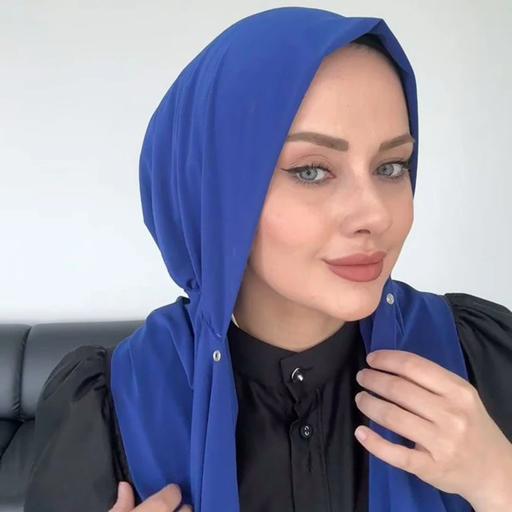 Pronto para usar prendedor instantâneo hijab para mulheres muçulmanas cobertura completa cabeça envolve cachecol islam turbante bonés turbante mujer
