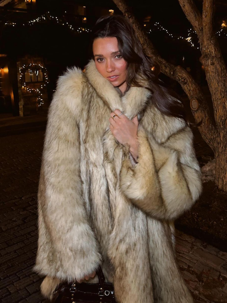 Veste Courte en Fausse Fourrure pour Femme, à Manches sulf, Épaisse et Chaude, Style Vintage High Street, à la Mode, 2025