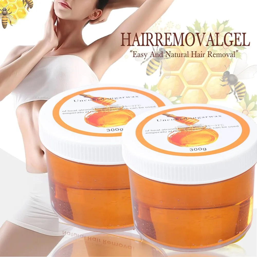 300g Honey Depilatory Wax for Hair Removal Gentle Adhesion Easy Application Suitable for All SkinTypes Gentle Depilation