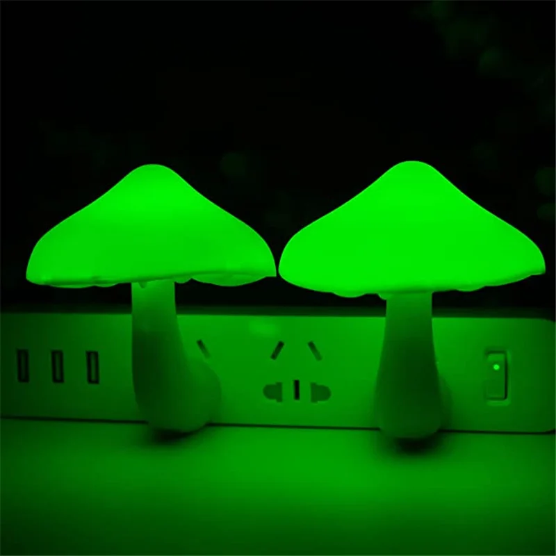 Luces LED de noche con forma de seta, Sensor automático, decoración para dormitorio, lámparas de pared, Sensor de control de luz, luz para dormitorio