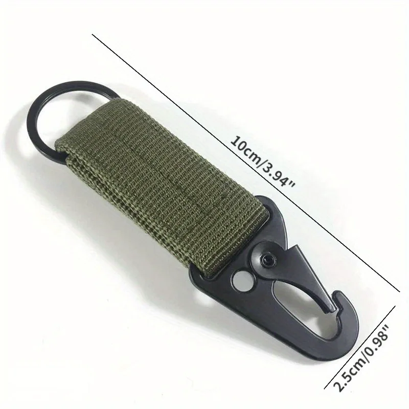 3 ชิ้นยุทธวิธี Carabiner กลางแจ้ง EDC พวงกุญแจไนลอน Webbing คีย์ผู้ถือกระเป๋าเป้สะพายหลังเข็มขัดตะขอแขวนหัวเข็มขัด Muilter คลิป