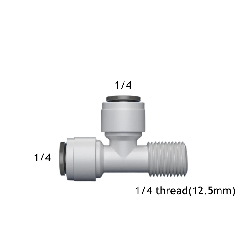 Tee ประเภท RO น้ําชายหญิงด้าย Quick การเชื่อมต่อ 1/4 3/8 ท่อ PE ท่อกรองน้ํา Reverse Osmosis อะไหล่