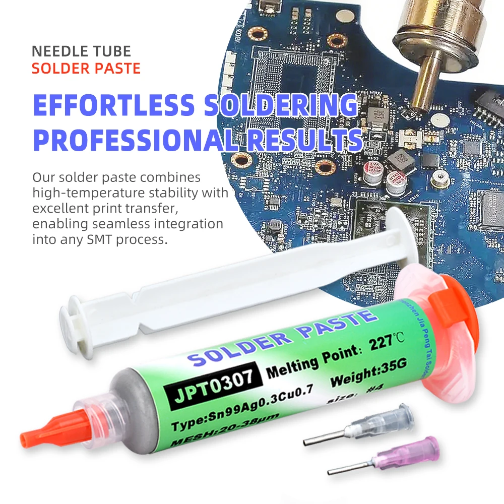 ตะกั่วฟรีอุณหภูมิสูง Solder Paste Sn99 Ag0.3 Cu0.7 เข็ม, โทรศัพท์มือถือซ็อกเก็ต USB ซ่อม, LED บัดกรี