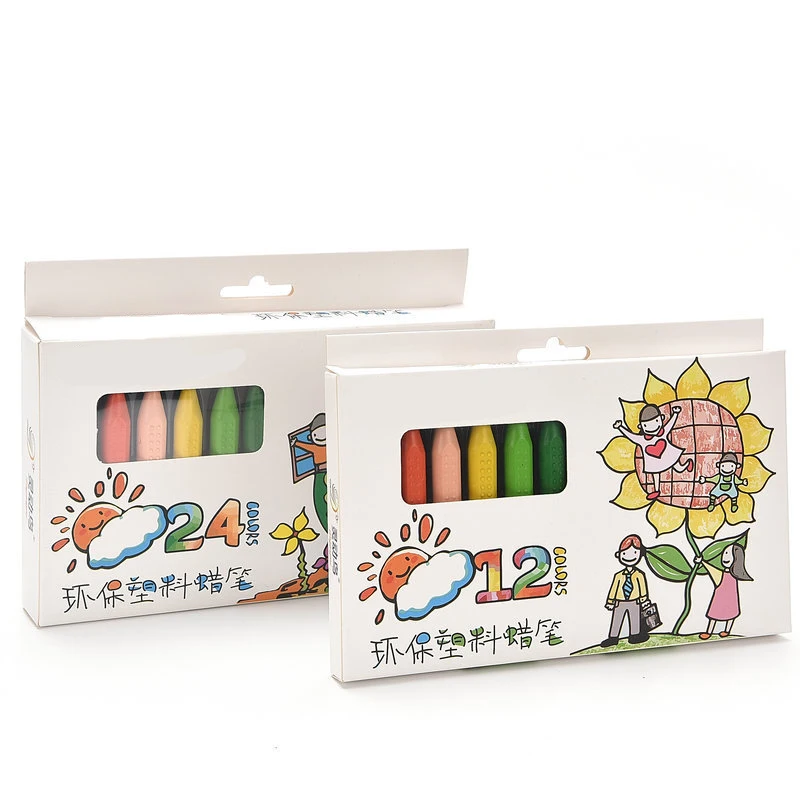 12 สีและ 24 สีดินสอสีสามเหลี่ยมเด็กวาดและ Doodling สีล้างดินสอสี Crayon เครื่องเขียน