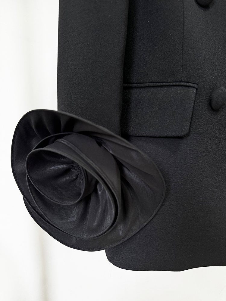 High Street neueste Modedesigner Jacke Damen Blumen Applikationen Zweireiher Blazer