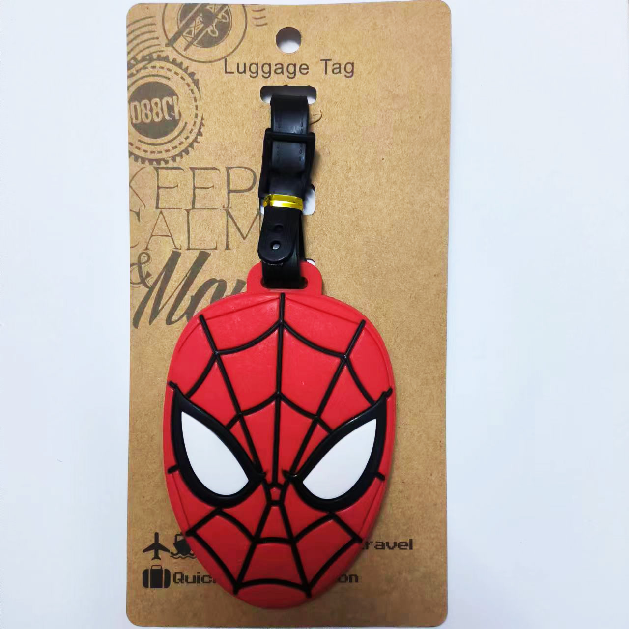 Accesorios de viaje Etiqueta de equipaje de PVC Etiqueta portátil de maleta de dibujos animados de Anime Spiderman