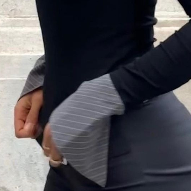 Xeemilo oficjalne damskie nadruk w paski patchworkowe koszule modne guziki z dekoltem Polo krótkie bluzki jesień nowe 2023 eleganckie koszule