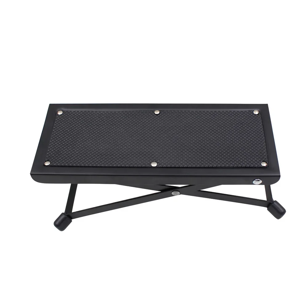 Adjustable Guitar Footrest Pedal Foldable Metal Footboard with Non-Slip Pads Height Customizable Guitar Accessories & Parts