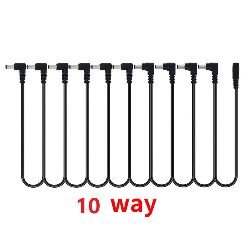Daisy Chain Cable 1 to 2 3 5 6 8 10 Ways Guitar Effect Pedal Accessory 9V DC Adapter Plug Power Cord
