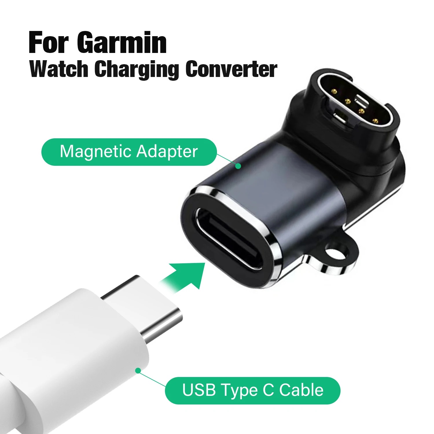 Type C USB Port to 4pin Charger Power Adapter Connector For Garmin Fenix 7/6/5/7X/6X/5X/Venu 2 plus Watch Charging Converter