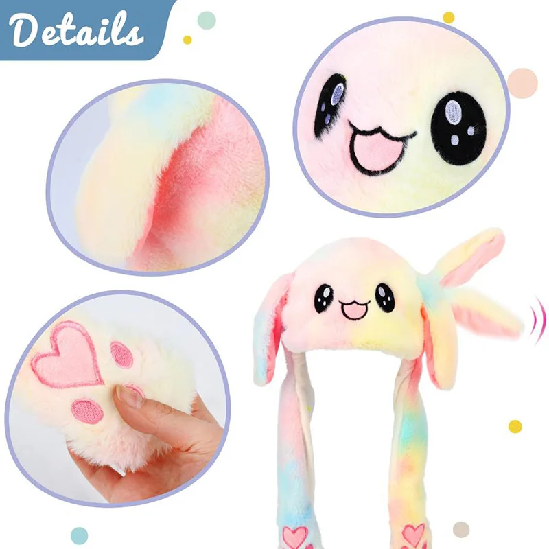 หูค่าเฉลี่ยหมวกกระต่ายน่ารักคอสเพลย์ปาร์ตี้ตลกการ์ตูนเกมหมวก Plush กระโดดหูย้ายหมวกหมวกแปลกใหม่สำหรับเด็กผู้ใหญ่