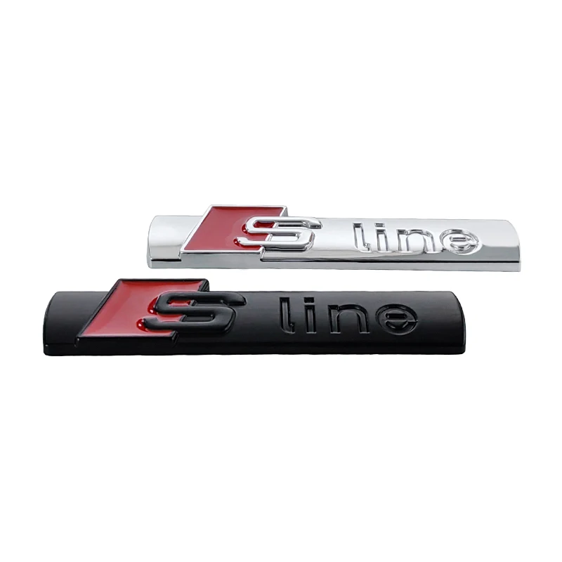 3D Metal Large SLINE Logo S Line Emblem Car Front Grille Badge For Audi A1 A2 A3 A4 A5 A6 Q2 Q3 Q5 Q7 S3 S4 S5 Sline Accessories