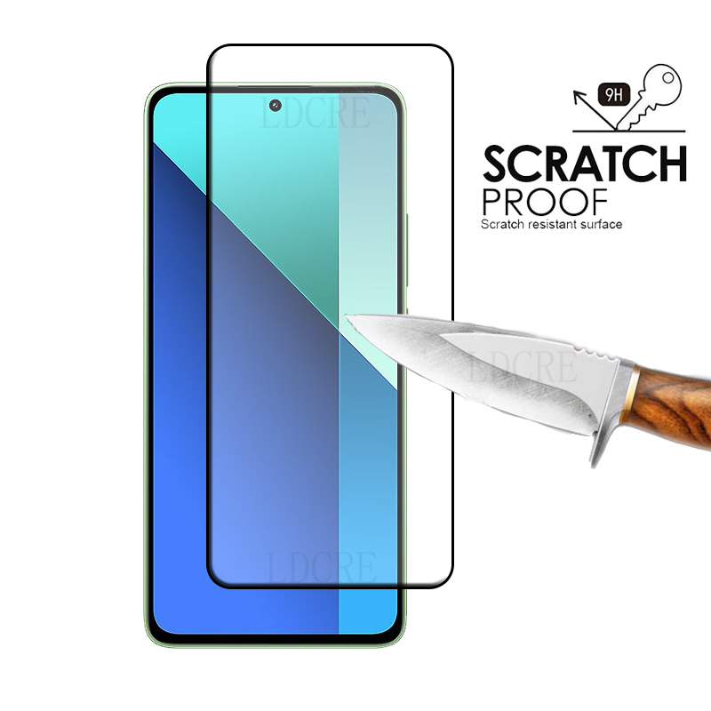 4 Uds para Xiaomi Redmi Note 13 4G vidrio Redmi Note 13 4G vidrio templado cubierta completa pegamento 9H Protector de pantalla para Redmi Note 13 4G