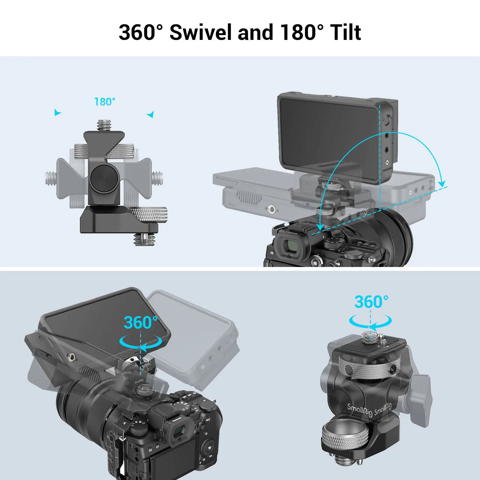 Регулируемый держатель монитора для DSLR-камеры SmallRig, регулируемое крепление для монитора с поворотом и наклоном, с креплением в стиле ARRI 2903