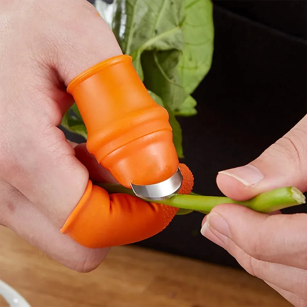 Cortador de polegar ferramentas de jardinagem tesouras de poda jardim colheita planta legumes separador dedo ferramenta