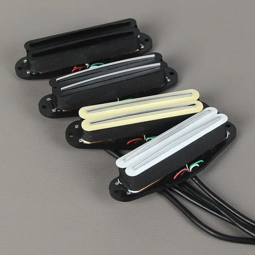 FLEOR 1 Uds pastilla de guitarra de doble riel de cerámica caliente Mini carril Humbucker ST pastilla de guitarra eléctrica, 6K/9K/13K, negro/crema/blanco