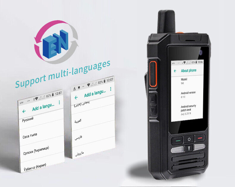 Anysecu W8pro 4G เครือข่ายวิทยุ Zello Android 10 WIFI โทรศัพท์มือถือ Realptt Zello 2.4 นิ้ว 5300 mAh Global Call Walkie Talkie