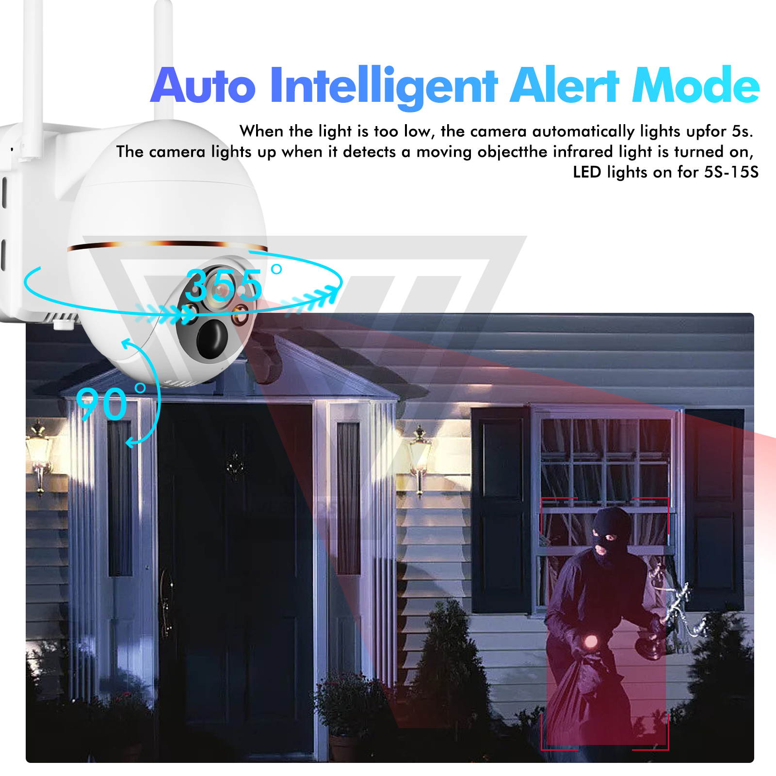 Cámara Solar WIFI de 5MP, batería de 8000mAh, cámaras IP de vigilancia PTZ, seguimiento humano PIR inalámbrico, CCTV HD, impermeable para exteriores, Zoom 5X