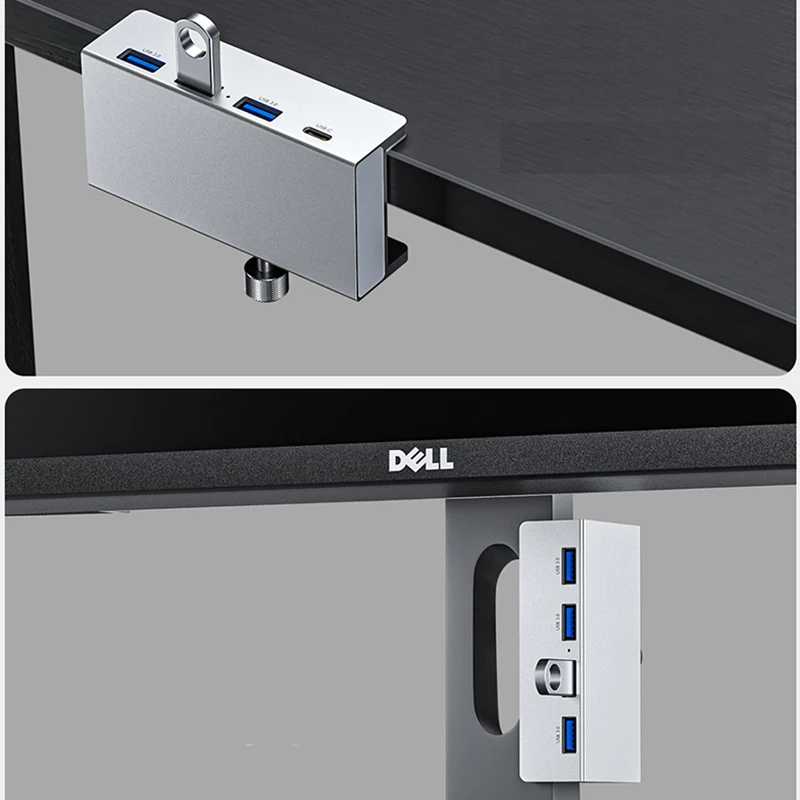 Aluminium Typ C 4-Port USB 3.0 HUB Telefonhalter SD TF USB Speicherkartenleser DC Netzteil Splitter Mehrere Extend Dock
