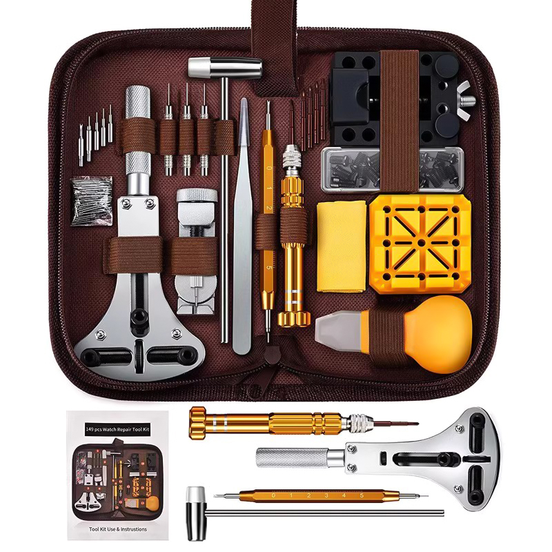 149 個の時計修理ツールキットオープナーアセンブリバックケースプレスメンテナンスメーカー修理部品バッテリー交換アクセサリー