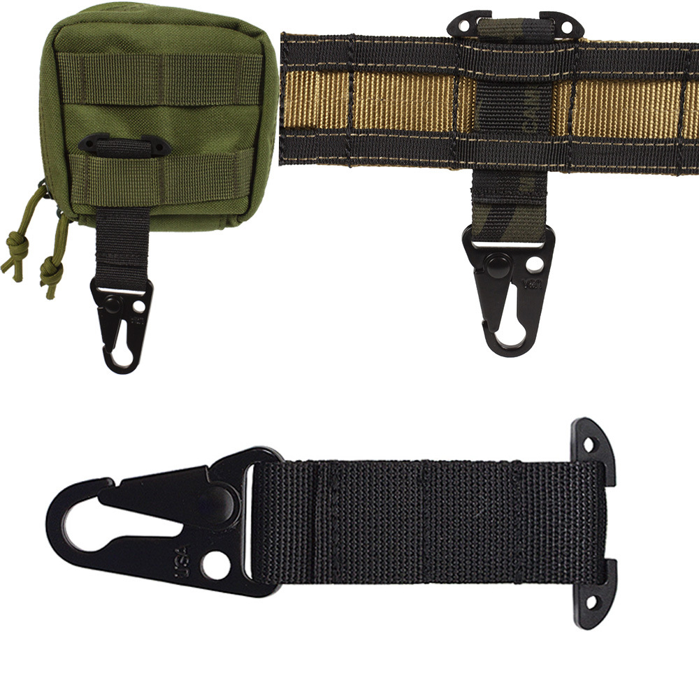 ยุทธวิธี Clash Hook แขวน Carabiner ICB Molle Webbing คลิป Olecranon โลหะกลางแจ้ง Cummerbund เข็มขัดการล่าสัตว์เสื้อกั๊กอุปกรณ์เสริม