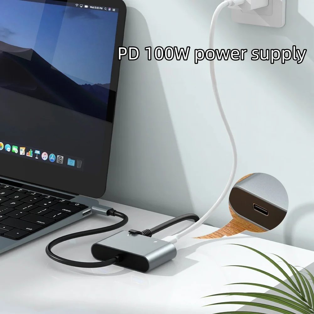 Адаптер проводной сетевой карты 2500 Мбит/с USB 3.2 Type C к 2,5G Gigabit Ethernet-адаптеру с портом PD100W для ноутбука Macbook Pro