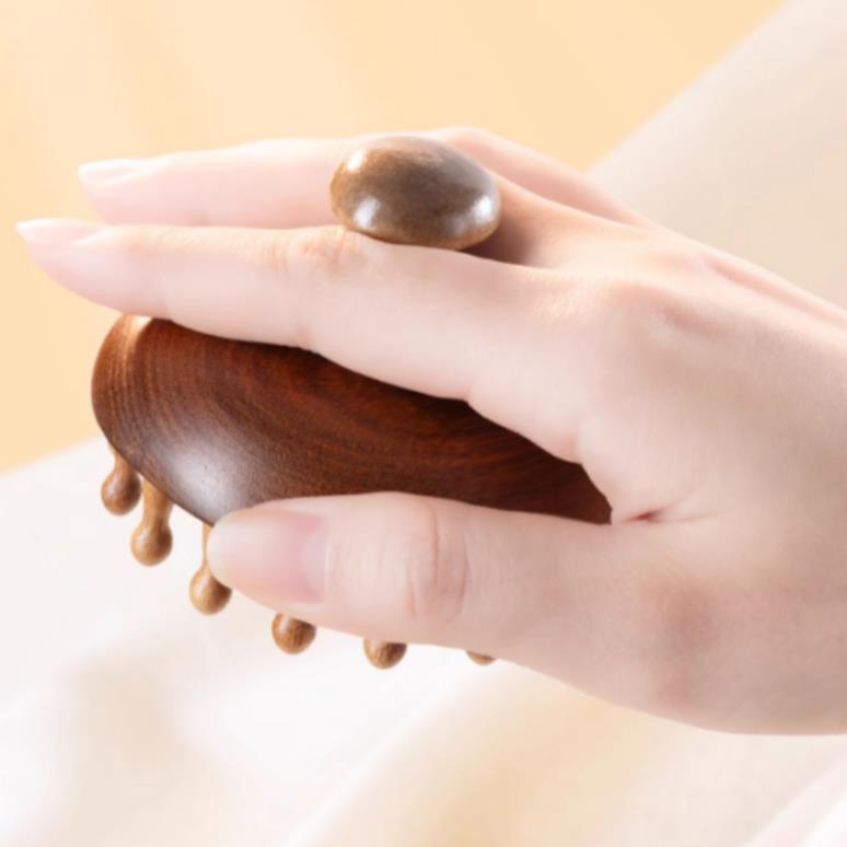 Sandalwood Disc Wooden Massage Scalp Wide Tooth Scalp Comb Round Tip Scalp Tool Wet Dry Hair Massage Comb