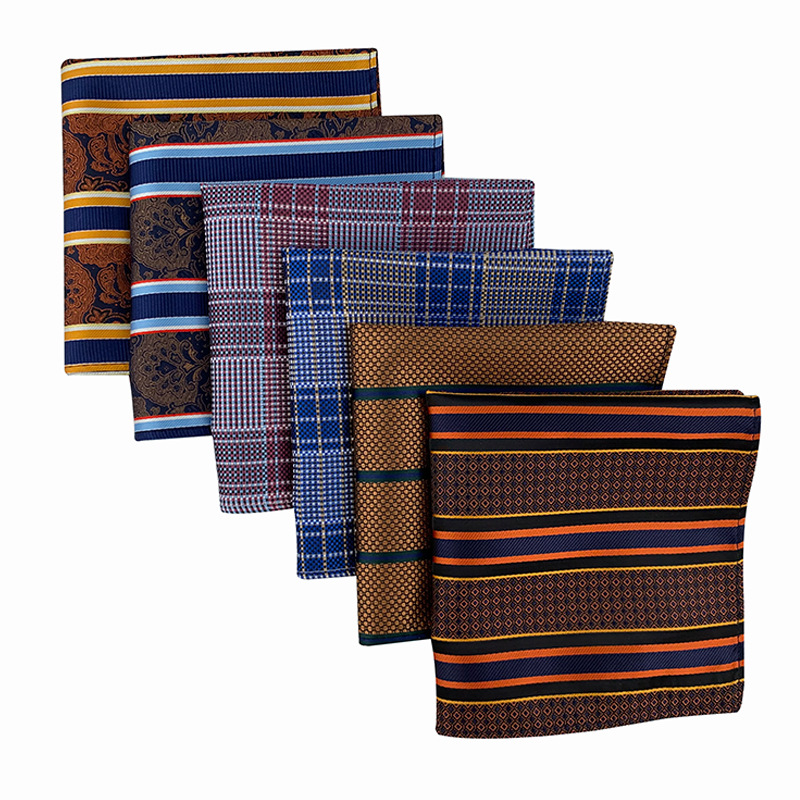 Lenço masculino toalha quadrada material de poliéster moda listra terno toalha de bolso acessório formal