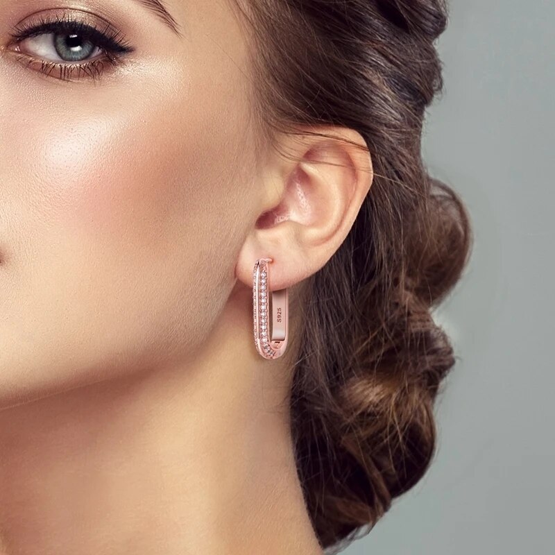 NIEUWE 925 Sterling Zilveren Hart Hoepel Oorbellen Ingelegd Zirkoon CZ Infinity Liefde Gouden Oorbellen Voor Vrouwen Huwelijkscadeau Luxe Sieraden