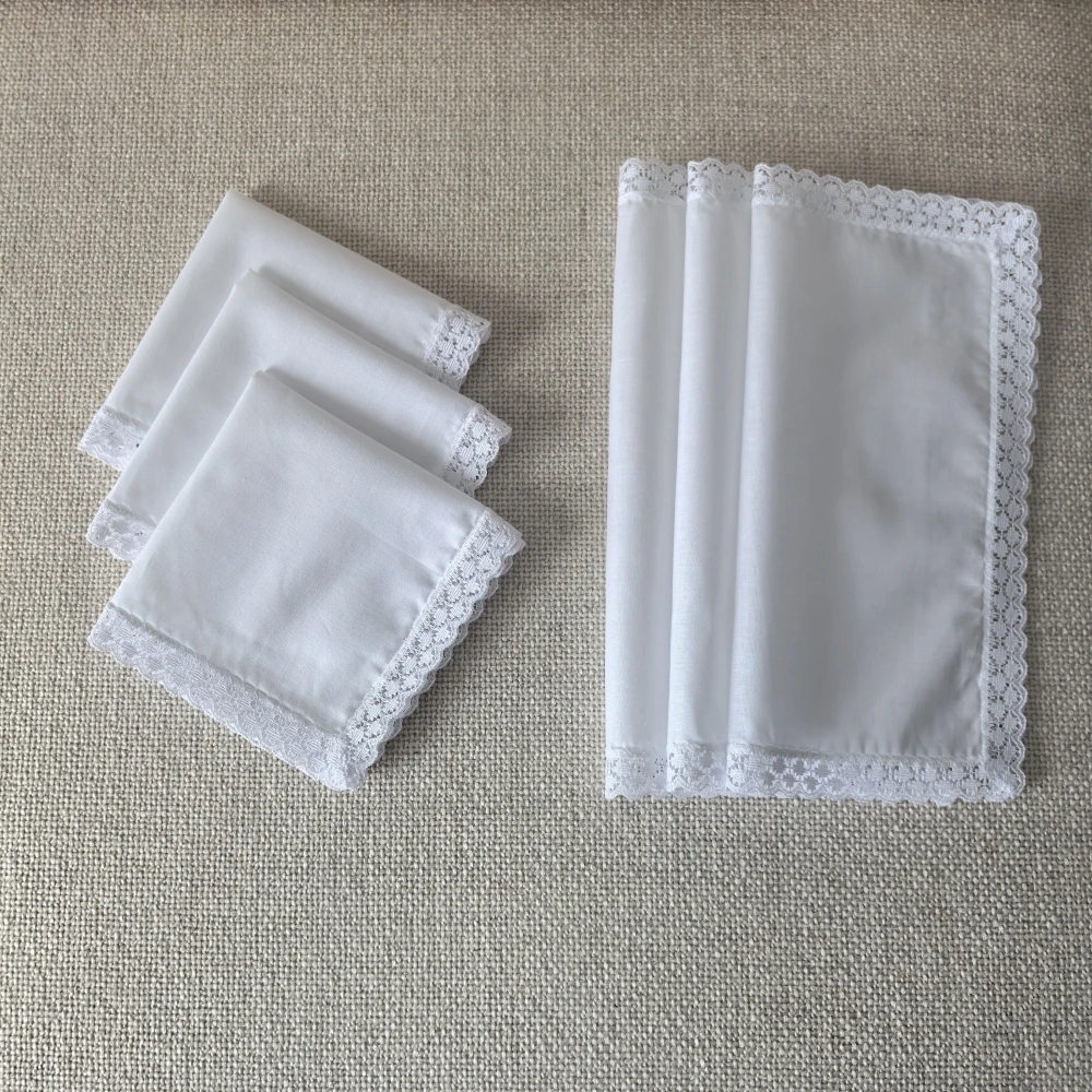 25CM/9,84IN, 6PCS dünne reine baumwolle stoff spitze taschentuch hochzeit dekoration hause ornament tasche dekoration taschentuch solide c