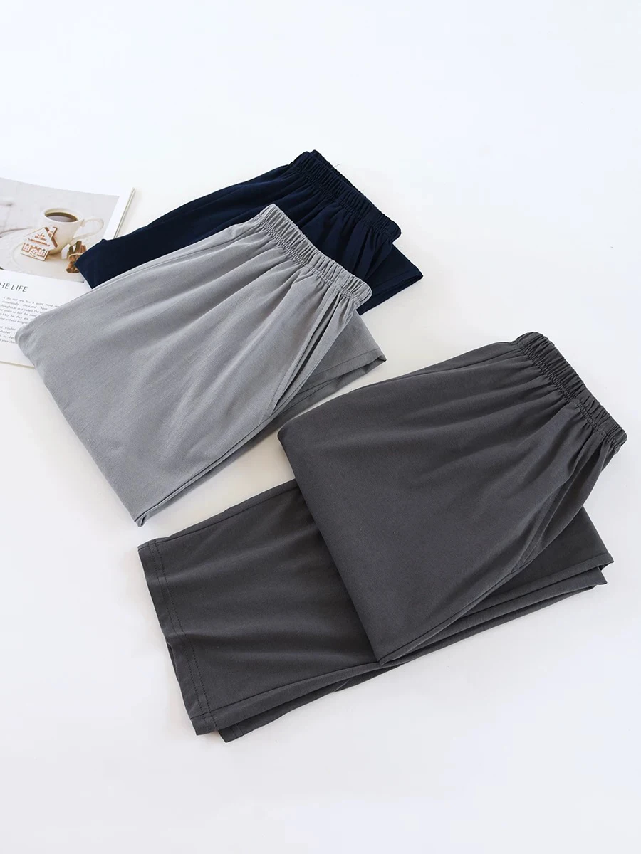 Herren-Pyjamahose, Frühlings- und Herbsthose, lässig, locker, dünn, Sommer, große Größe, kann außerhalb der Heimhose getragen werden