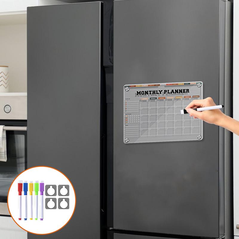 Calendario magnetico riutilizzabile per frigorifero Lavagna cancellabile a secco Lavagne bianche per frigorifero Lavagna per pianificazione piccola lista delle cose da fare