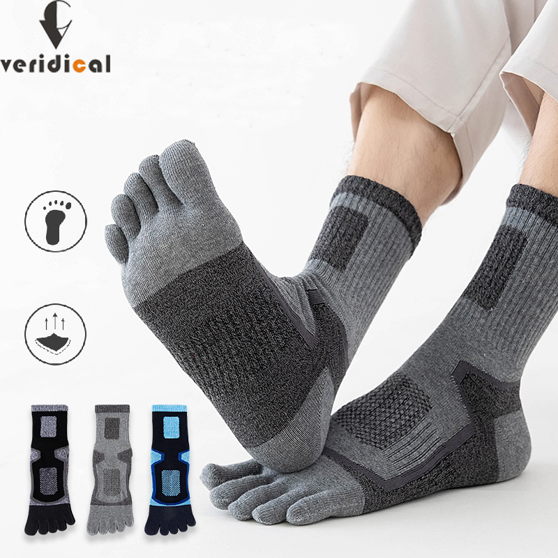 5 Paar Zehensport-Kurzsocken für Herren, dickes Kompressionsnetz, langlebig, für Fitness, Fahrrad, Laufen, Outdoor, Basketball, Reisen, 5-Finger-Socken